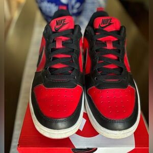 Nike Court Borough Low Recraft in Red/Black-White 7Y/ W8.5